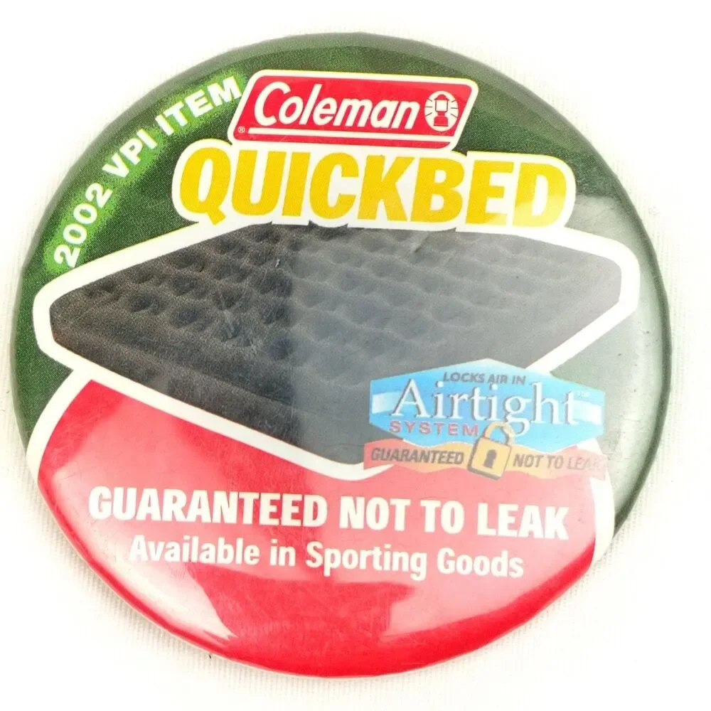 Coleman Quickbed Vintage Pin Button Pinback Multi-color 2002 VPI Promo